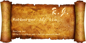 Rehberger Júlia névjegykártya